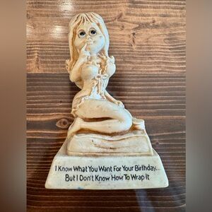 VTG Russ Berrie “I Know What You Want For Your Birthday…” Sexy Girl Figurine